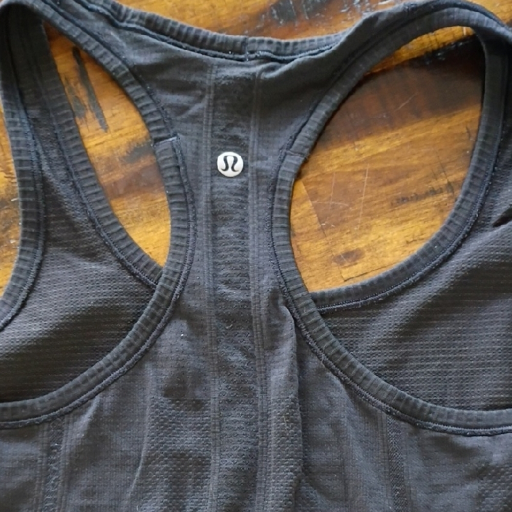 lululemon athletica Black and Gray Racerback Tank - Picture 2 of 3